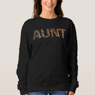 Aunt Leopard Print Cute Mother Grandma Matching Fa Sweatshirt