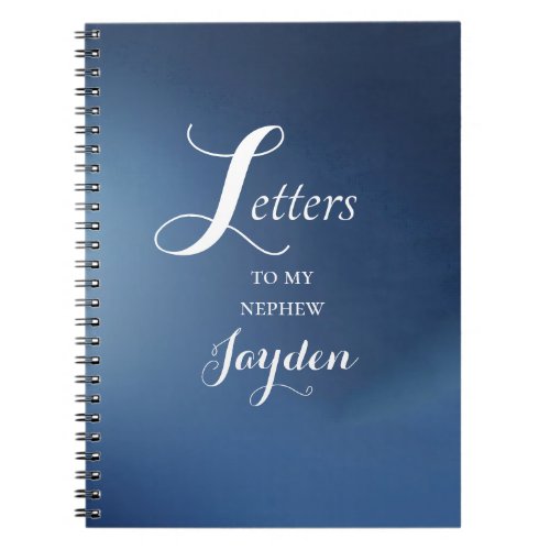 Aunt Letters To My Nephew Blue Ombre Notebook