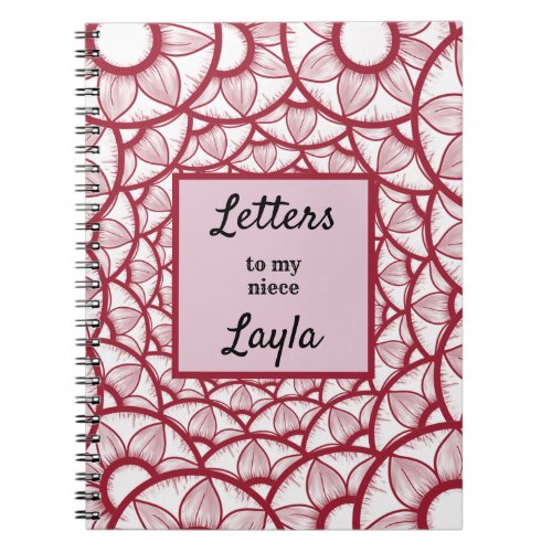 Aunt Letters To My Niece Pink Abstract Notebook