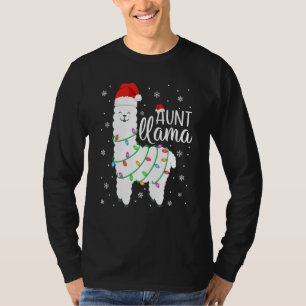 Aunt Llama Funny Christmas Llama Aunt Alpaca Santa T-Shirt