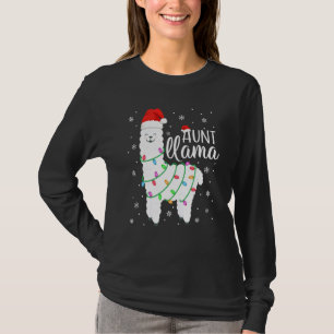Aunt Llama Funny Christmas Llama Aunt Alpaca Santa T-Shirt