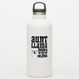 Aunt Llama Needs No Drama Auntie Typography Modern Sticker