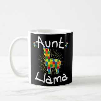 Aunt Llama Puzzle Piece Ribbon Cool Autism Awarene Coffee Mug