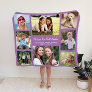 Aunt Love You 8 Photo Collage Purple Sherpa Blanket