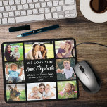Aunt Love You Photo Collage Black Mouse Pad<br><div class="desc">Give the best aunt a custom black mouse pad featuring an 8 photo collage of her nieces,  nephews,  other family members,  pets,  etc.,  their names,  "We Love You" or "I Love You" and whether she is called "Aunt, " "Auntie, " "Tia, " etc.</div>