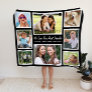 Aunt Love You Photo Collage Personalized Black Fleece Blanket