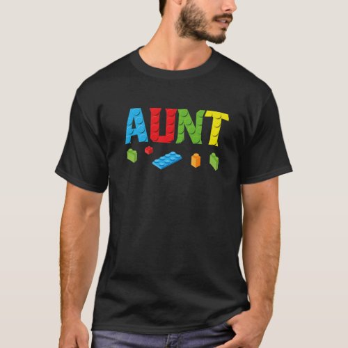 Aunt Master Builder Building Bricks Blocks Family T_Shirt