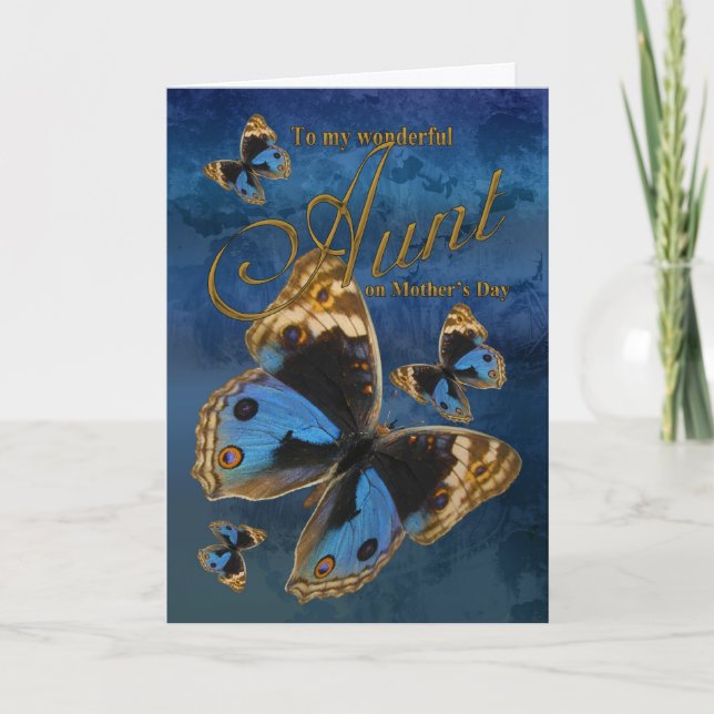 Aunt, Mother's Day Card With Butterflies (Front)