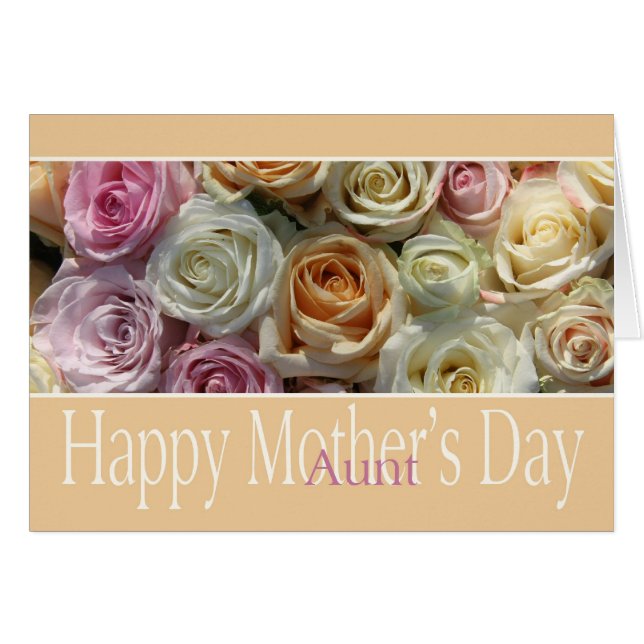 Aunt Mother's Day rose card (Front Horizontal)