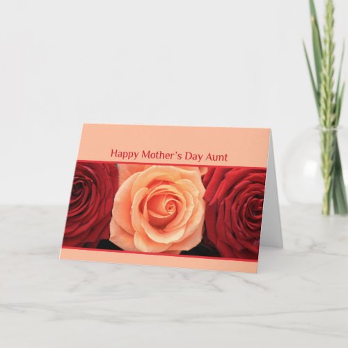 Aunt Mothers Day rose card