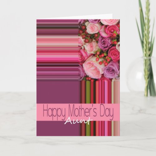 Aunt Mothers Day rose card