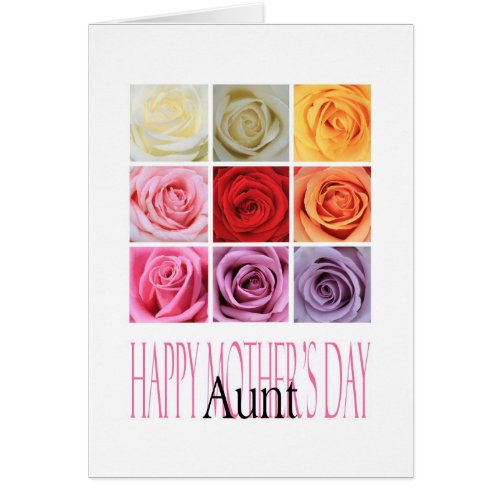 Aunt Mothers Day rose card