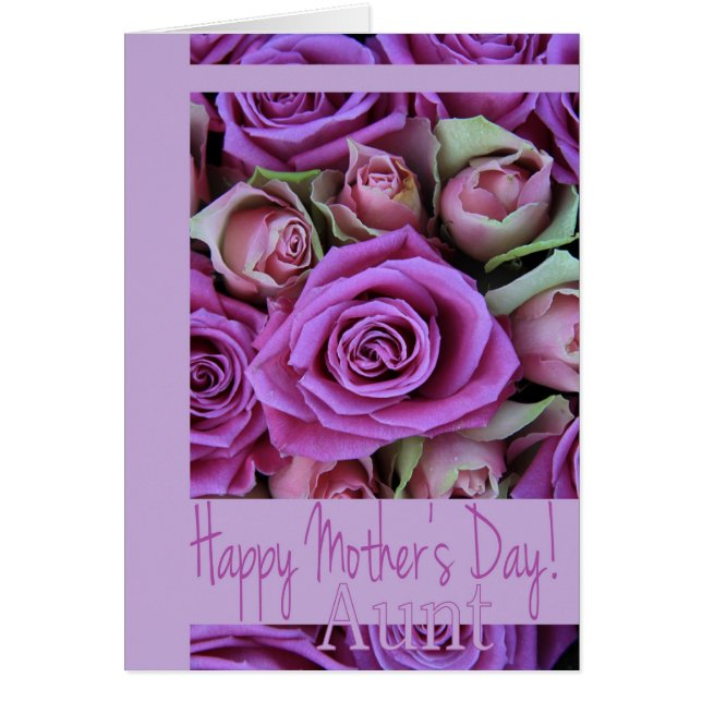 Aunt Mother's Day rose card (Front)