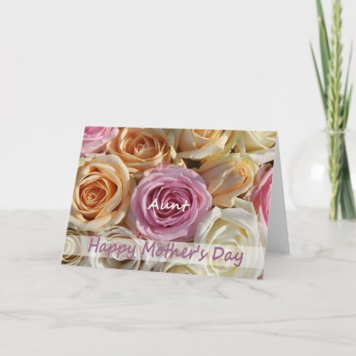 Aunt Mothers Day rose card