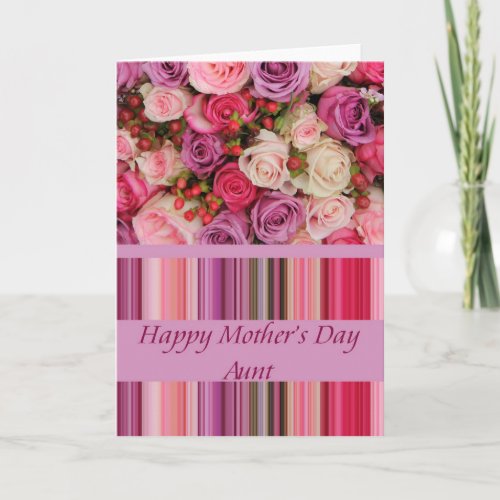 Aunt Mothers Day rose card