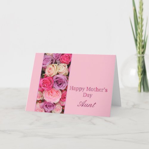 Aunt Mothers Day rose card