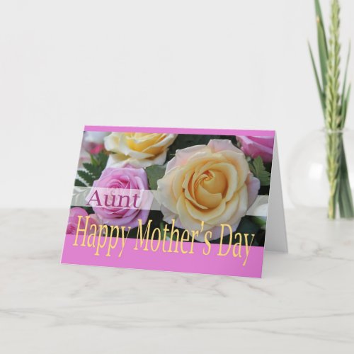 Aunt Mothers Day rose card