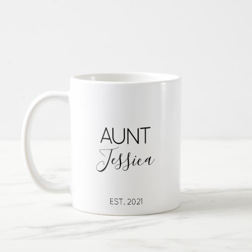 Aunt Name Pregnancy Announcement Gift Coffee Mug