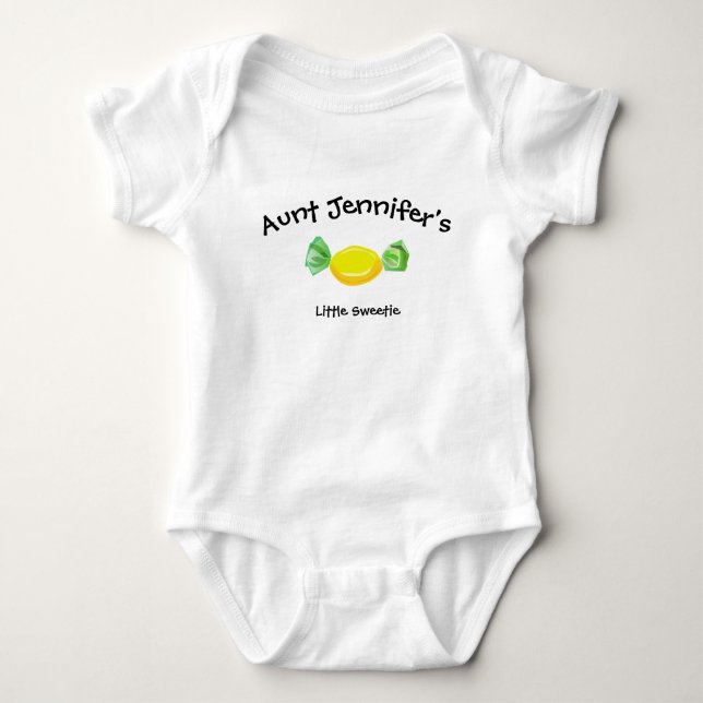 Aunt Newborn Little Sweetie Niece Nephew Cute Baby Bodysuit (Front)