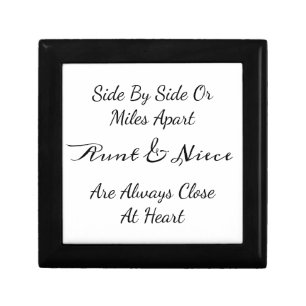 Aunt & Niece Quote – Side By Side or Miles Apart Gift Box