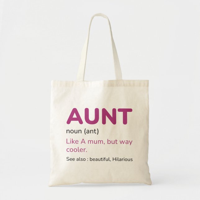 Aunt Noun Tote Bag (Front)