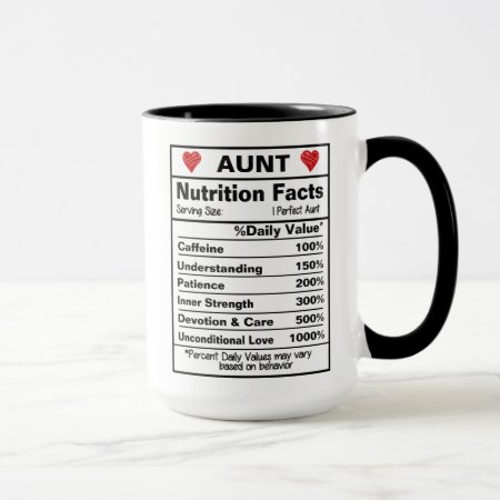 Aunt Nutrition Facts Mug