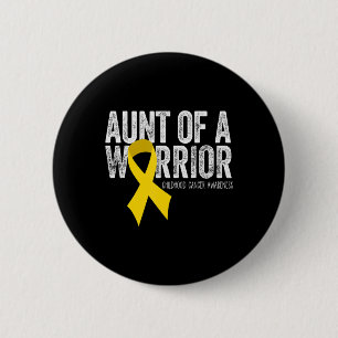 Aunt of a Warrior Childhood Cancer  Auntie Ribbon Button
