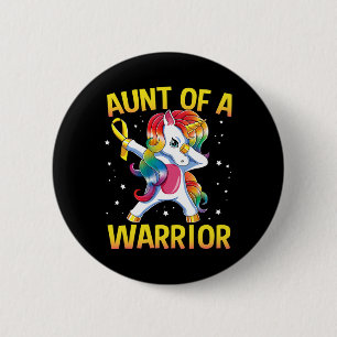 Aunt of a Warrior Childhood Cancer Awareness Dabbi Button