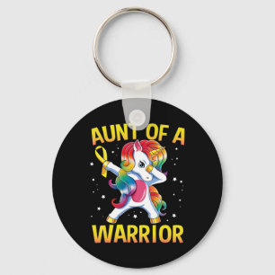 Aunt of a Warrior Childhood Cancer Awareness Dabbi Keychain