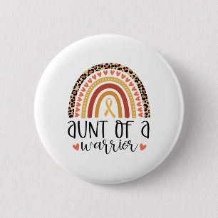 Aunt Of A Warrior Childhood Cancer Leopard Print R Button