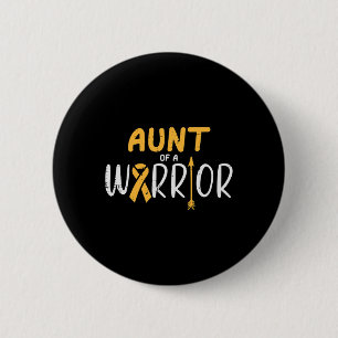 Aunt Of A Warrior Childhood Cancer Ribbon Awarenes Button