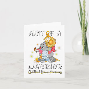Aunt Of A Warrior Elephant Childhood Cancer Fighte Card