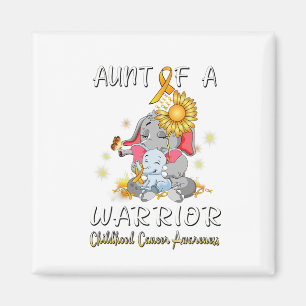 Aunt Of A Warrior Elephant Childhood Cancer Fighte Magnet