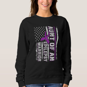Aunt of a Warrior Epilepsy Purple Ribbon Support U Sweatshirt