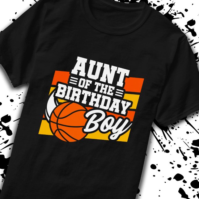 Aunt of Birthday Boy Boys Basketball Birthday T-Shirt (Creator Uploaded)