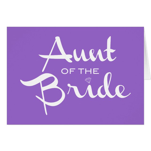 Aunt of Bride White on Purple Cards (Front Horizontal)