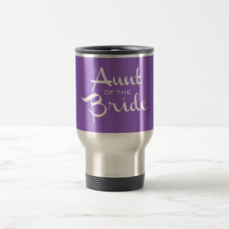 Aunt of Bride White on Purple Travel Mug