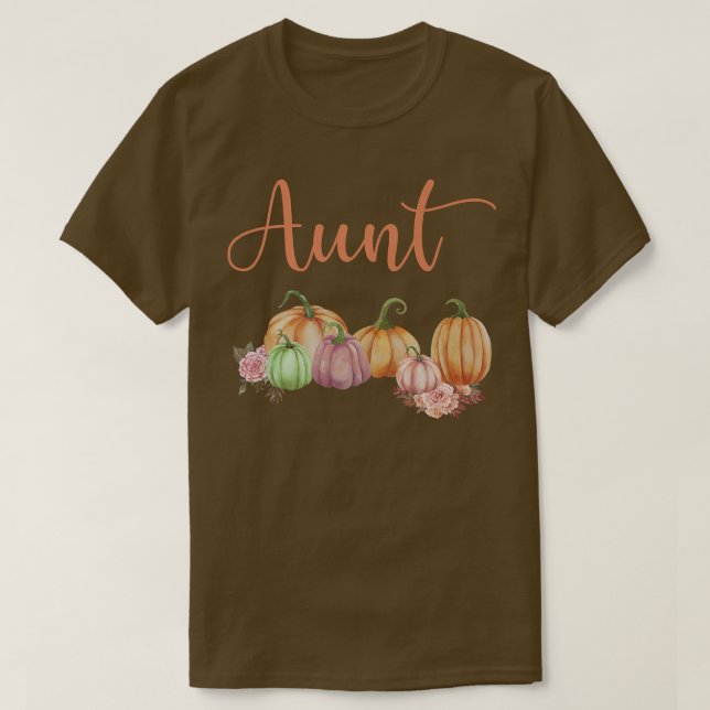 Aunt of Little Pumpkin First Birthday Autumn Pumpk T-Shirt (Design Front)