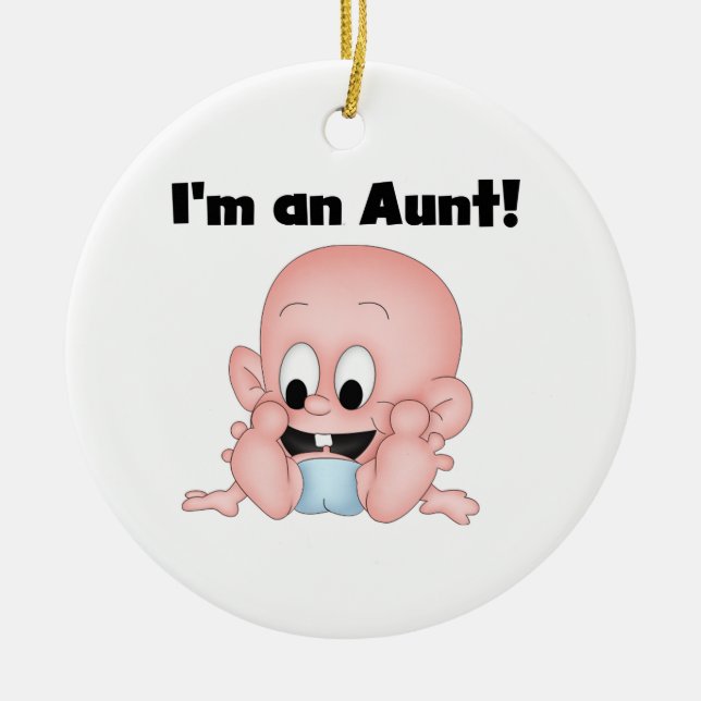 Aunt of New Nephew T-shirts and Gifts Ceramic Ornament (Front)