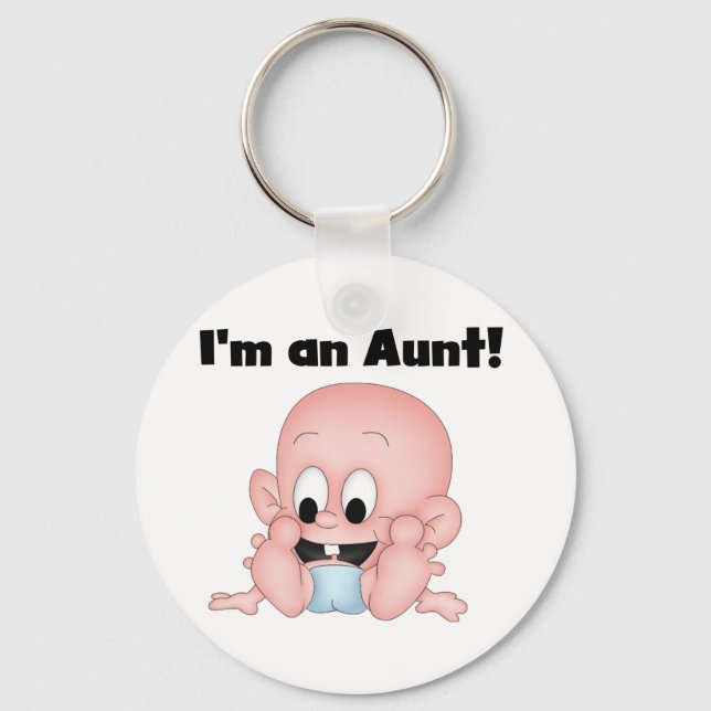 Aunt of New Nephew Tshirts and Gifts Keychain (Front)