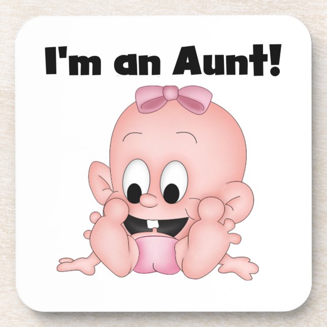 Aunt of New Niece T-shirts and Gifts Beverage Coaster (Front)