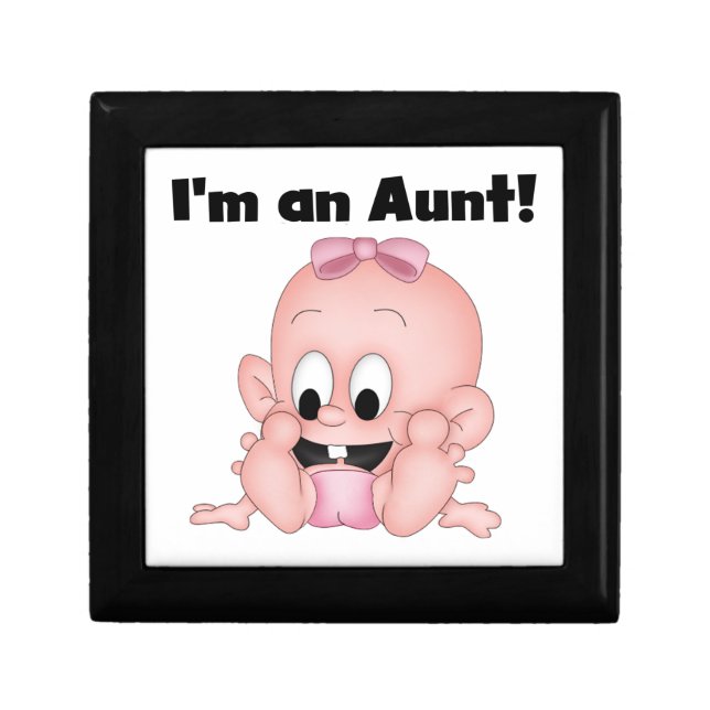Aunt of New Niece T-shirts and Gifts Keepsake Box (Front)