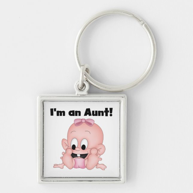 Aunt of New Niece T-shirts and Gifts Keychain (Front)