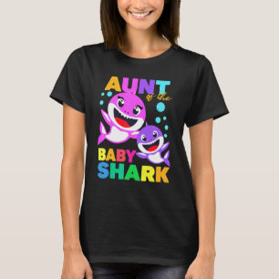 Aunt Of The Baby Birthday Shark Aunt Shark Christm T-Shirt