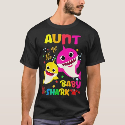 Aunt Of The Baby Shark Birthday Aunt Shark _1  T_Shirt