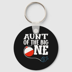 Aunt Of The Big One Fishing Boy First Birthday Ofi Keychain