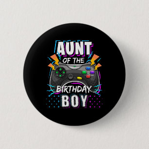 Aunt Of The Birthday Boy Matching Video Game Birth Button