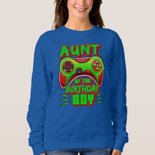 Aunt of the Birthday Boy Matching Video Gamer Sweatshirt