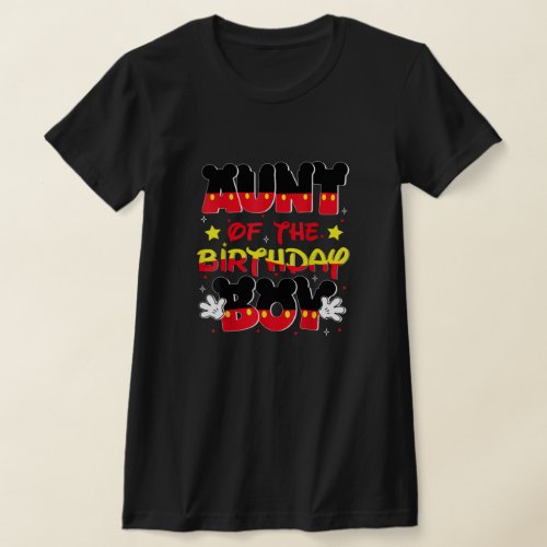 Aunt Of The Birthday Boy Mouse Family Matching T_Shirt