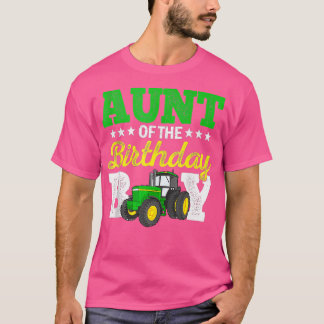 Aunt Of The Birthday Boy Tractor Farm Birthday Par T-Shirt